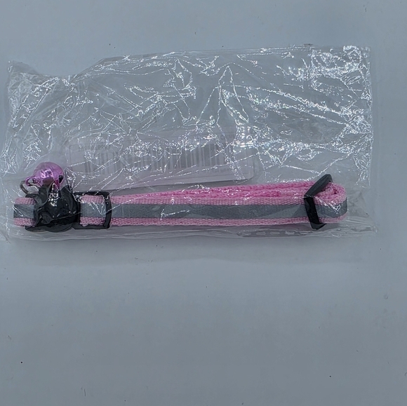 Pink & Silver Reflective Nylon Cat Collar - Picture 2 of 4